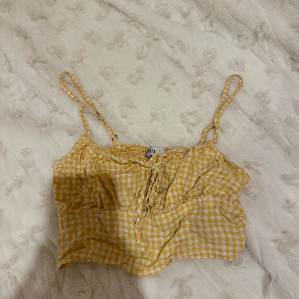 Hollister Yellow Gingham Tank Top